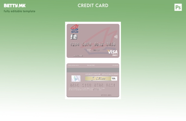 Модерен стил шаблон за виза за дебитна картичка на Kuwait Gulf Bank